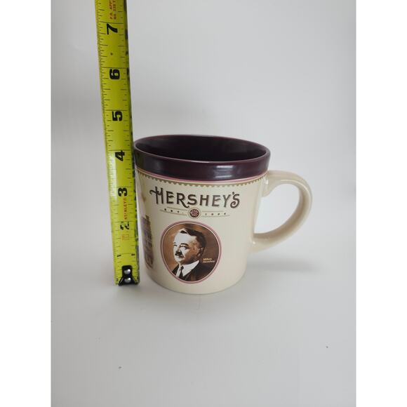 Vintage Hershey’s Mug Milton Hershey & Factory Where It All Began Beige Maroon - Picture 2 of 8